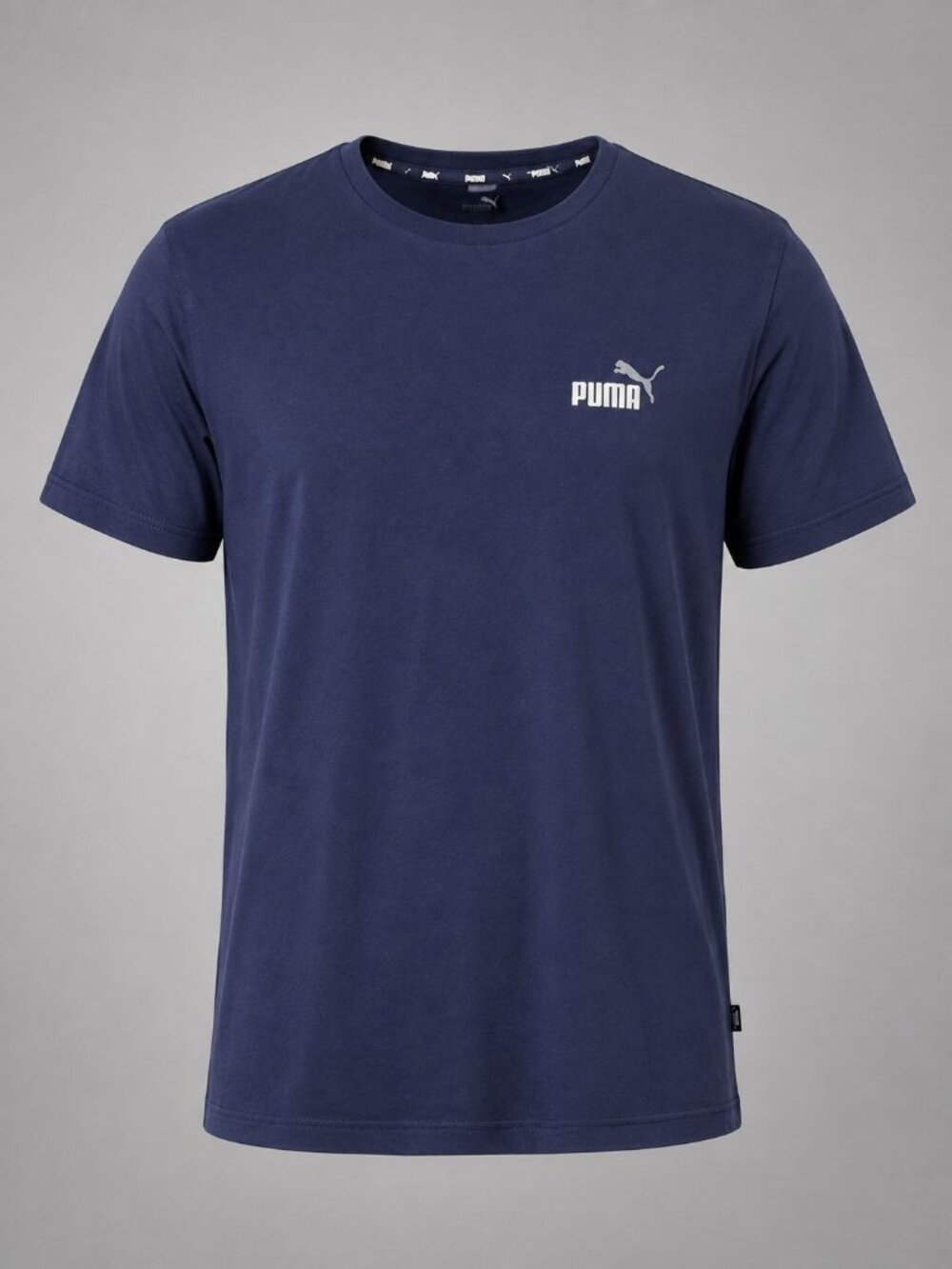 Puma Mens Size XL T-Shirt Navy Blue Logo Crew Neck Casual